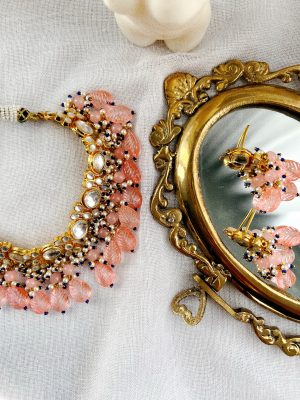 "Afreen" Pachi Kundan Set Pink