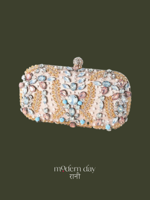 "Samira" Champagne Clutch Bag - Pre - Order